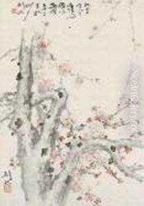 Prunus,calligraphy In Cursive Script by Gao Jianfu