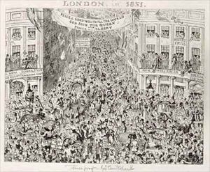 Piccadilly during the Great Exhibition by George Cruikshank I