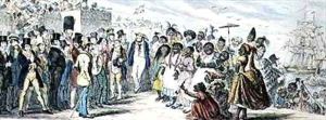 Probable Effects of over Female Emigration hand coloured etching by George Cruikshank I