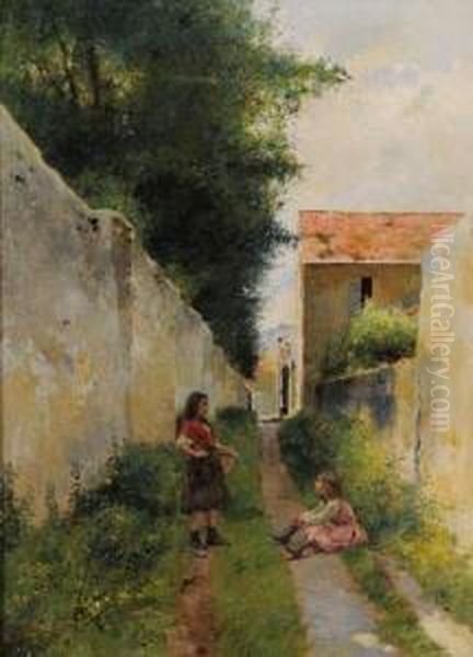 Deux Fillettes Dans Une Ruelle - view 1
