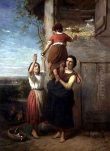 Gathering the Eggs, 1862 by Henry Campotosto