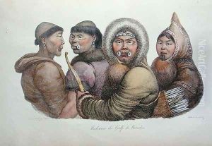 Natives of the Gulf of Kotzebue, Alaska, from 'Voyage Pittoresque Autour du Monde', 1822 by Ludwig (Louis) Choris