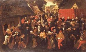 A village wedding by Marten Van Cleve