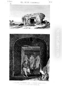 Exterior and Interiors view of the main tomb, El Kab (Elethyia) plate 67 from Vol I of `Descriptions of Egypt` by Cecile