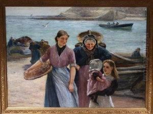 "cullercoats Fisher Women Unloading Cobles On The Beach". by Robert Jobling