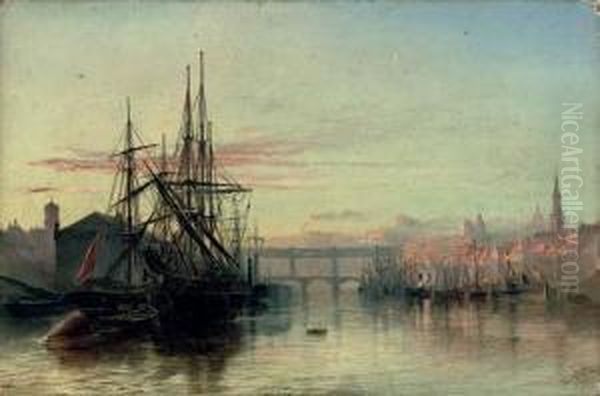 The River Tyne, Newcastle: Sunset - view 1