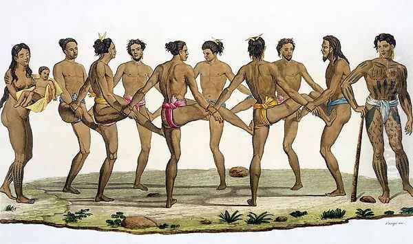 Dance of the Caroline Islanders, plate 22 from 'Le Costume Ancien et Moderne' - view 1