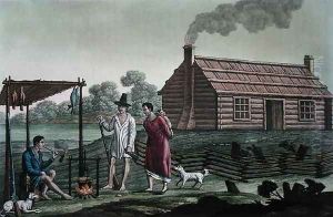 Osage settlement near Missouri River, from 'Le Costume Ancien et Moderne', Volume 1 or 2, plate 3 by Felice Campi