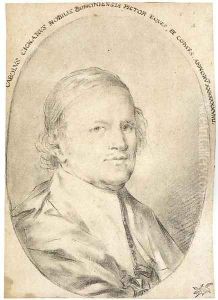 Self-portrait, bust-length, wearing the cross of Malta by Carlo Cignani
