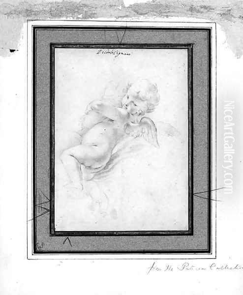 A putto holding an urn - view 1