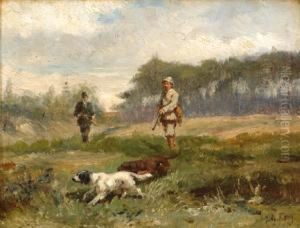 Hunting Scene by Frederick Hulk Johannes