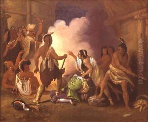 Pocahontas saving the life of Captain John Smith, c.1836-40 by John Gadsby Chapman