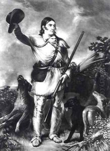 Colonel Davy Crockett, engraved by Charles Gilbert Stuart (c.1787-1813) c.1839 by John Gadsby Chapman
