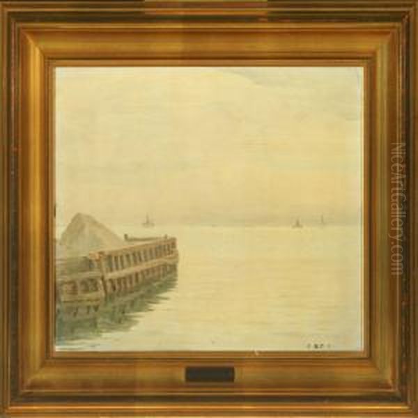Harbour With Mole, Inthe Background Sailing Ships - view 1