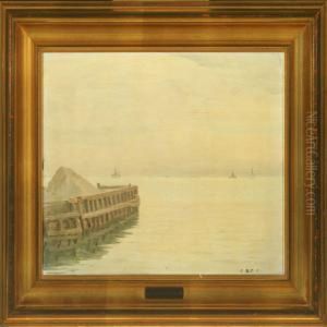 Harbour With Mole, Inthe Background Sailing Ships