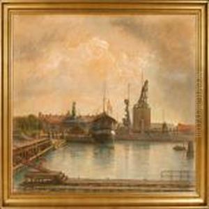 A Scenery From Copenhagen Habour by Axel Johansen