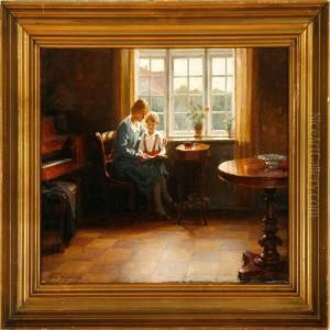 Interior With A Motherand Her Child