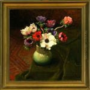 A Still Life With Flowers In A Vase