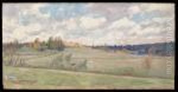Vidstrackt Landskap Med Betande Boskap - view 1