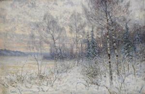 Vinterlandskap - Motiv Fran Bollnastrakten by Carl August Johansson