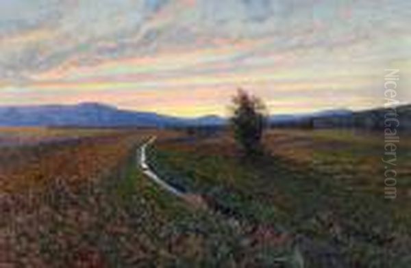 Norrlandskt Landskap I Aftonstamning - view 1