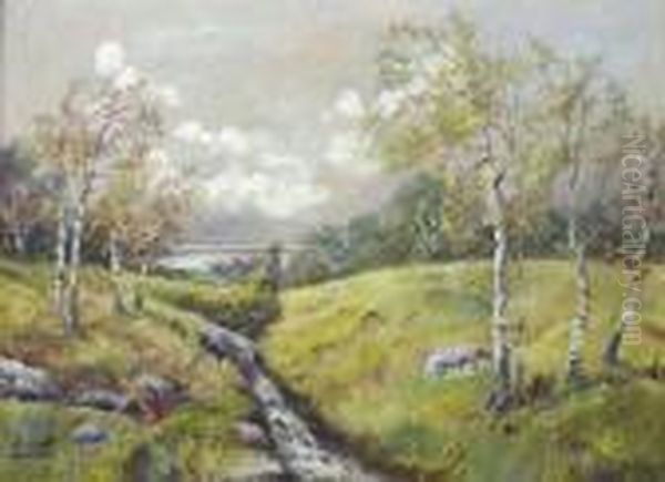 "autumn Landscape With Birch Trees". Signed J. Johanson L/l. - view 1
