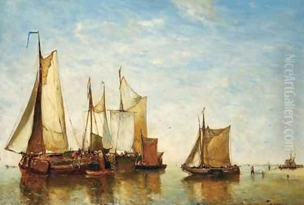 Moored vessels on a calm - view 1