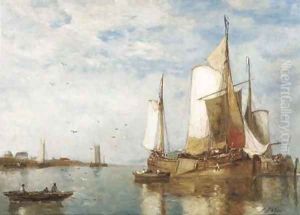 Shipping on a calm by Paul-Jean Clays