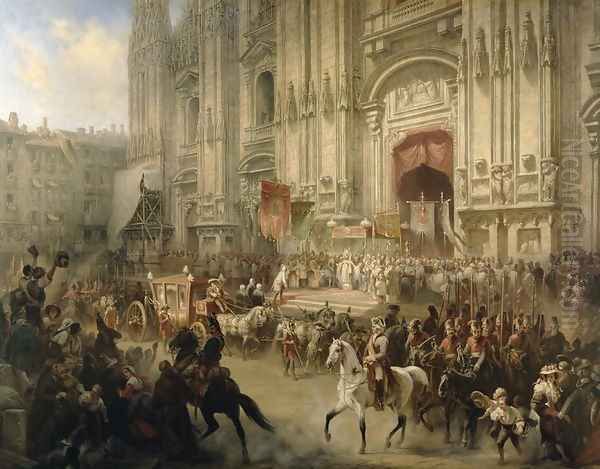 Ceremonial reception of Field-marshal Alexander Suvorov (1729-1800) in Milan in April 1799, c.1850 - view 1