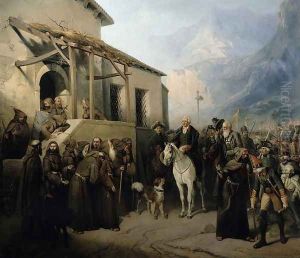 Field-marshal Alexander Suvorov (1729-1800) on the St Gothard summit, 13th September 1799, 1855