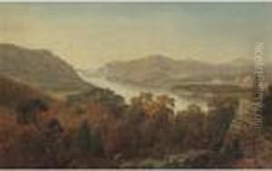 View Of Hudson River From Ruins At Fort Putnam by David Johnson