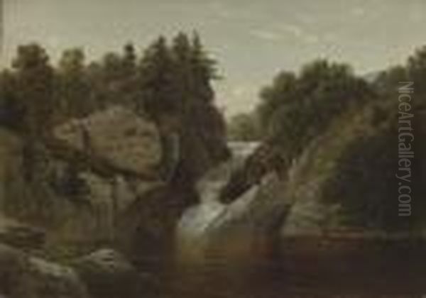 Waterfall At Norwich, Connecticut - view 1