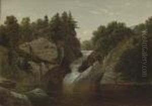 Waterfall At Norwich, Connecticut by David Johnson
