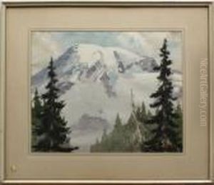 Oregon Mountain Landscape by Eastman Johnson