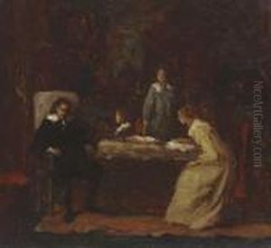 Sketch For 'milton Dictating by Eastman Johnson