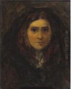 Woman Wearing A Hood by Eastman Johnson