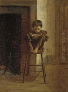 Little Boy On A Stool by Eastman Johnson