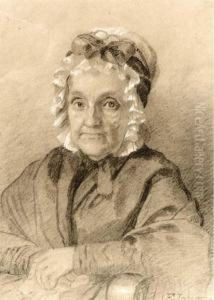 Portrait Of Mrs. Jeremiah Chandler by Eastman Johnson