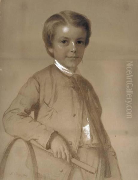 Portrait Of A Young Boy With Hoop And Stick - view 1