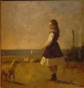 Feeding The Lamb by Eastman Johnson