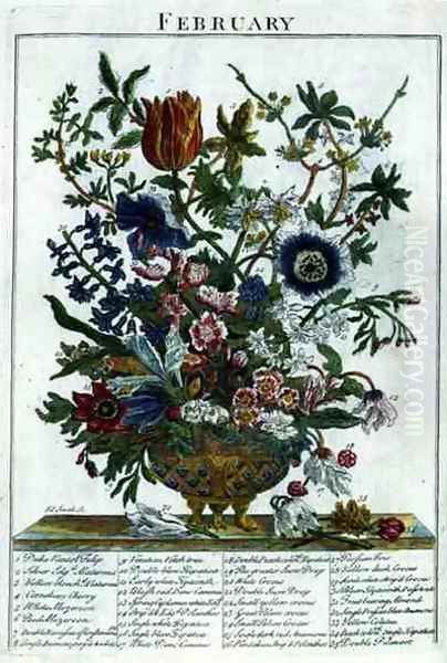 February, from 'The Flower Garden Displayed' - view 1