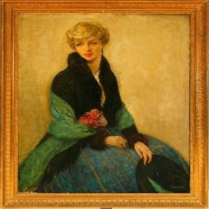A Young Womanholding A Rose by Ernest Borough Johnson