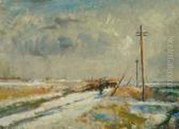 Winter Landscape With Timber Cart - view 1