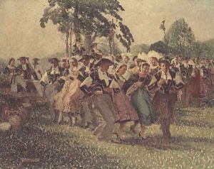 Dance at Pontivy, 1930 by Pierre Louis Cadre