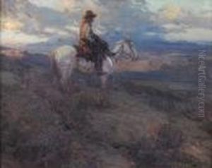Cowboy On Horseback by Frank Johnson