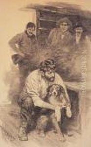 Men And Dog by Frank Johnson