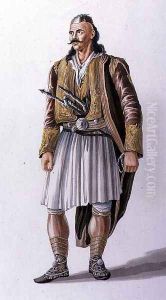 Captain of Suliote Albanians, illustration from Canto II of 'Child Harold's Pilgrimage', 1822