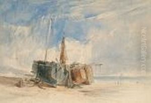 Beached Fishing Boats At Hastings by Harry John Johnson