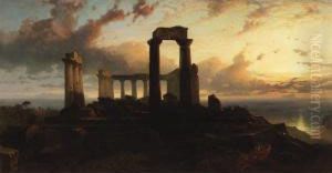 Temple Of Aphaea, Aegina, Greece by Harry John Johnson