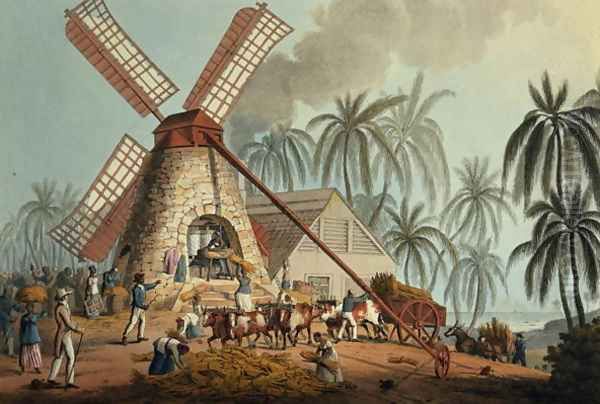 The Crusher Squeezes Juice from the Cane, Antigua, 1823 - view 1